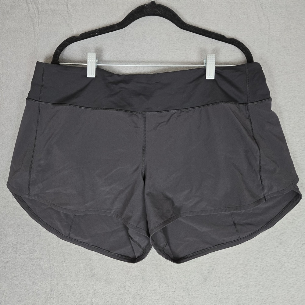 Lululemon Speed Up Short Womens 14 Long *4" Updated Fit Black Running Gym Yoga
